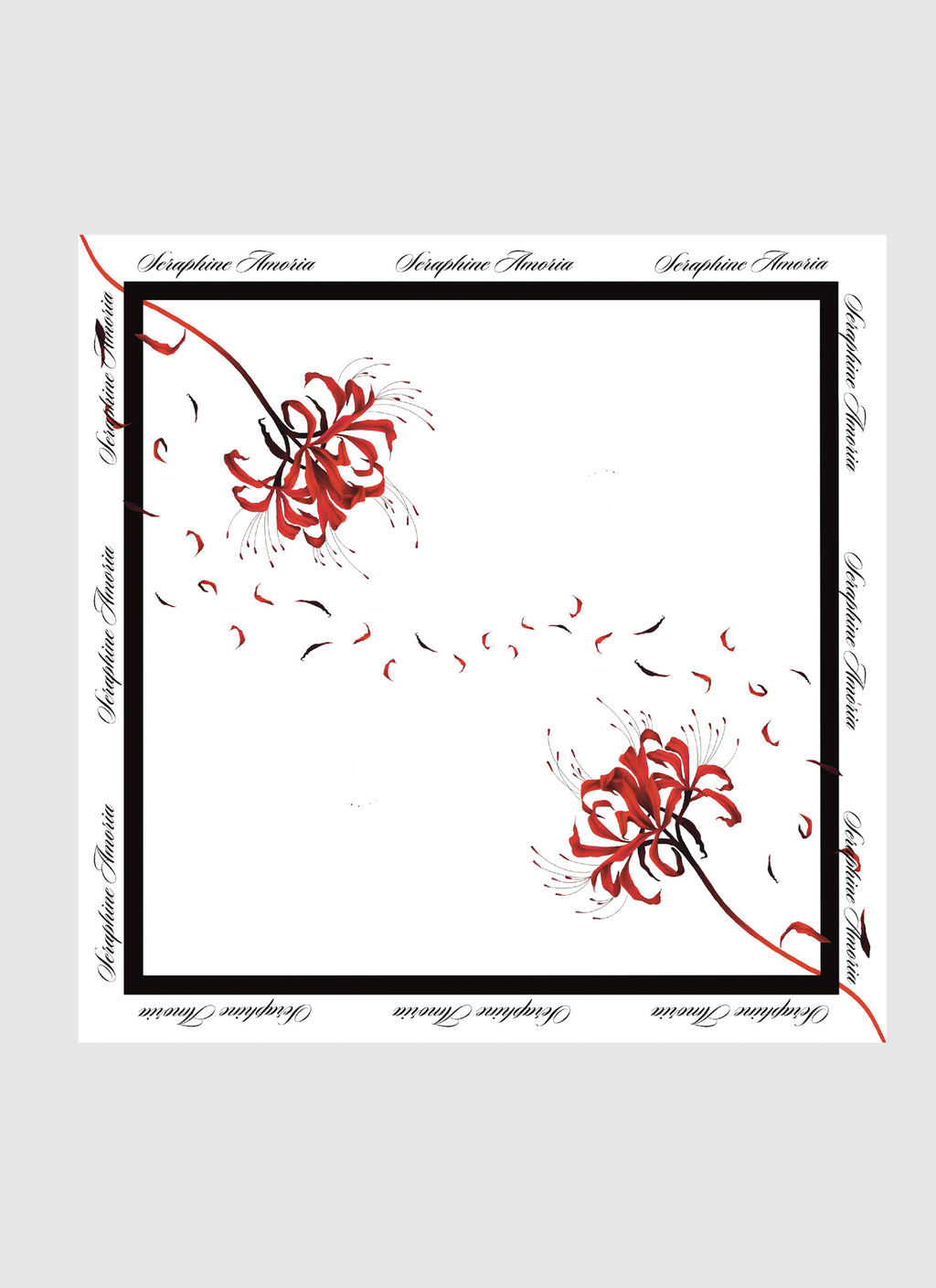 Lilium Emblem Silk Scarf 32x32 - White