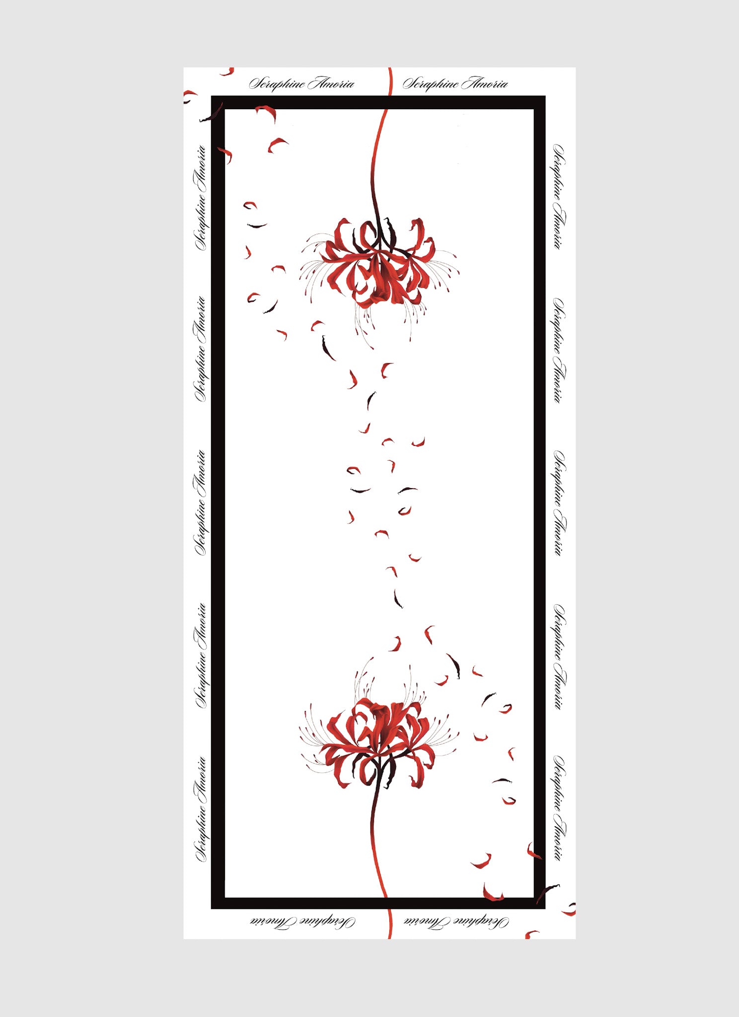 Lilium Reverie Silk Scarf 25x55 - White